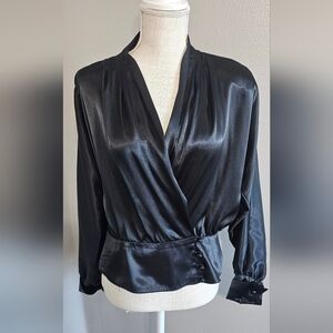 Joseph Black Satin Top